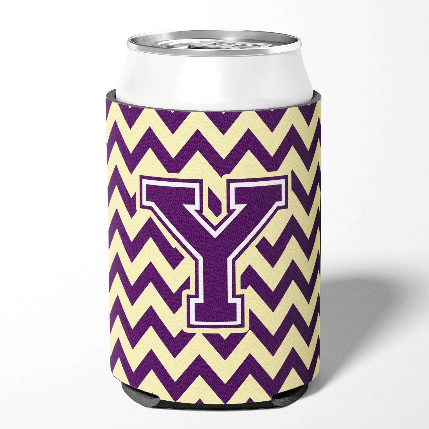 Letter Y Chevron Purple and Gold Can or Bottle Hugger CJ1058-YCC.