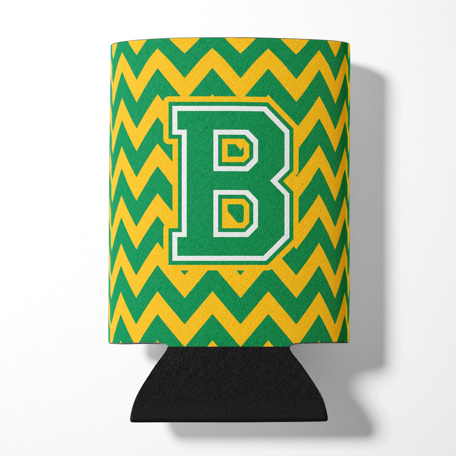 Letter B Chevron Green and Gold Can or Bottle Hugger CJ1059-BCC.