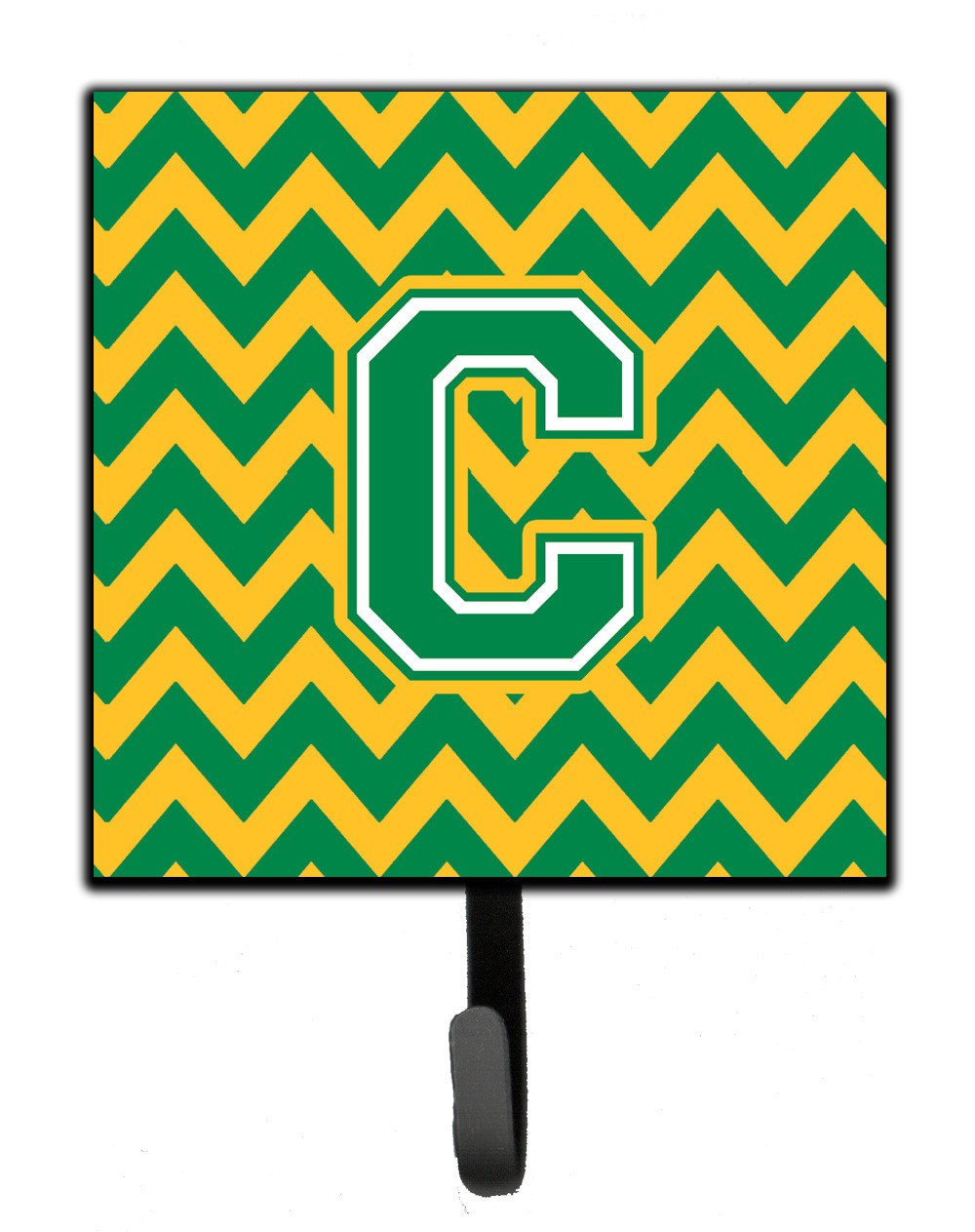 Letter C Chevron Green and Gold Leash or Key Holder CJ1059-CSH4 by Caroline's Treasures