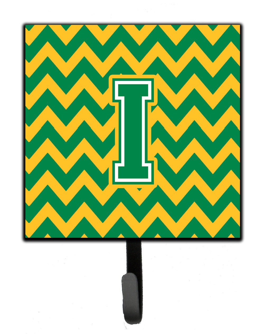 Letter I Chevron Green and Gold Leash or Key Holder CJ1059-ISH4 by Caroline's Treasures