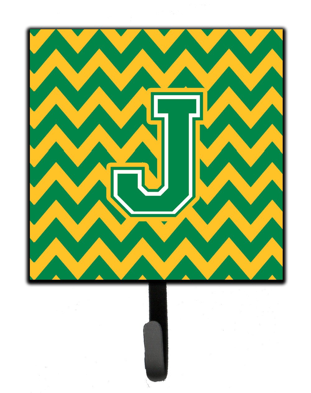 Letter J Chevron Green and Gold Leash or Key Holder CJ1059-JSH4 by Caroline's Treasures