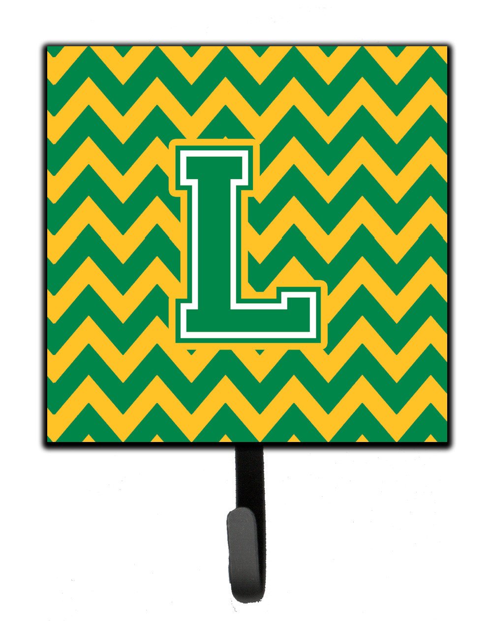 Letter L Chevron Green and Gold Leash or Key Holder CJ1059-LSH4 by Caroline&#39;s Treasures