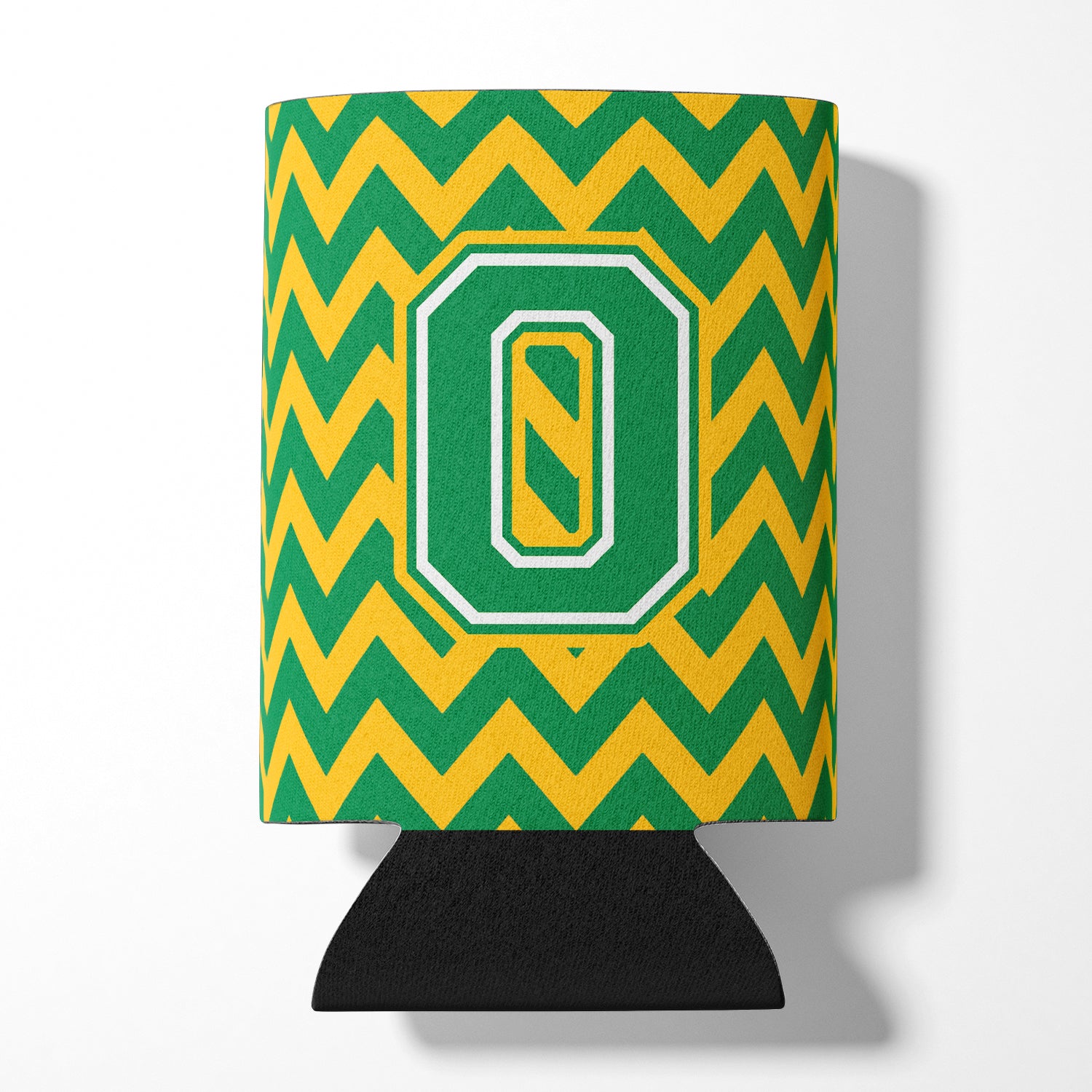 Letter O Chevron Green and Gold Can or Bottle Hugger CJ1059-OCC.