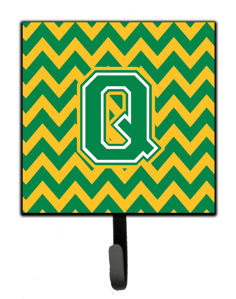 Letter Q Chevron Green and Gold Leash or Key Holder CJ1059-QSH4 by Caroline's Treasures