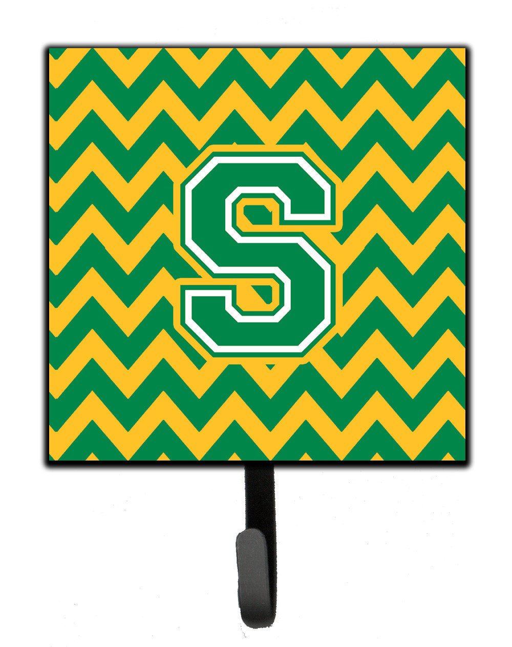 Letter S Chevron Green and Gold Leash or Key Holder CJ1059-SSH4 by Caroline's Treasures