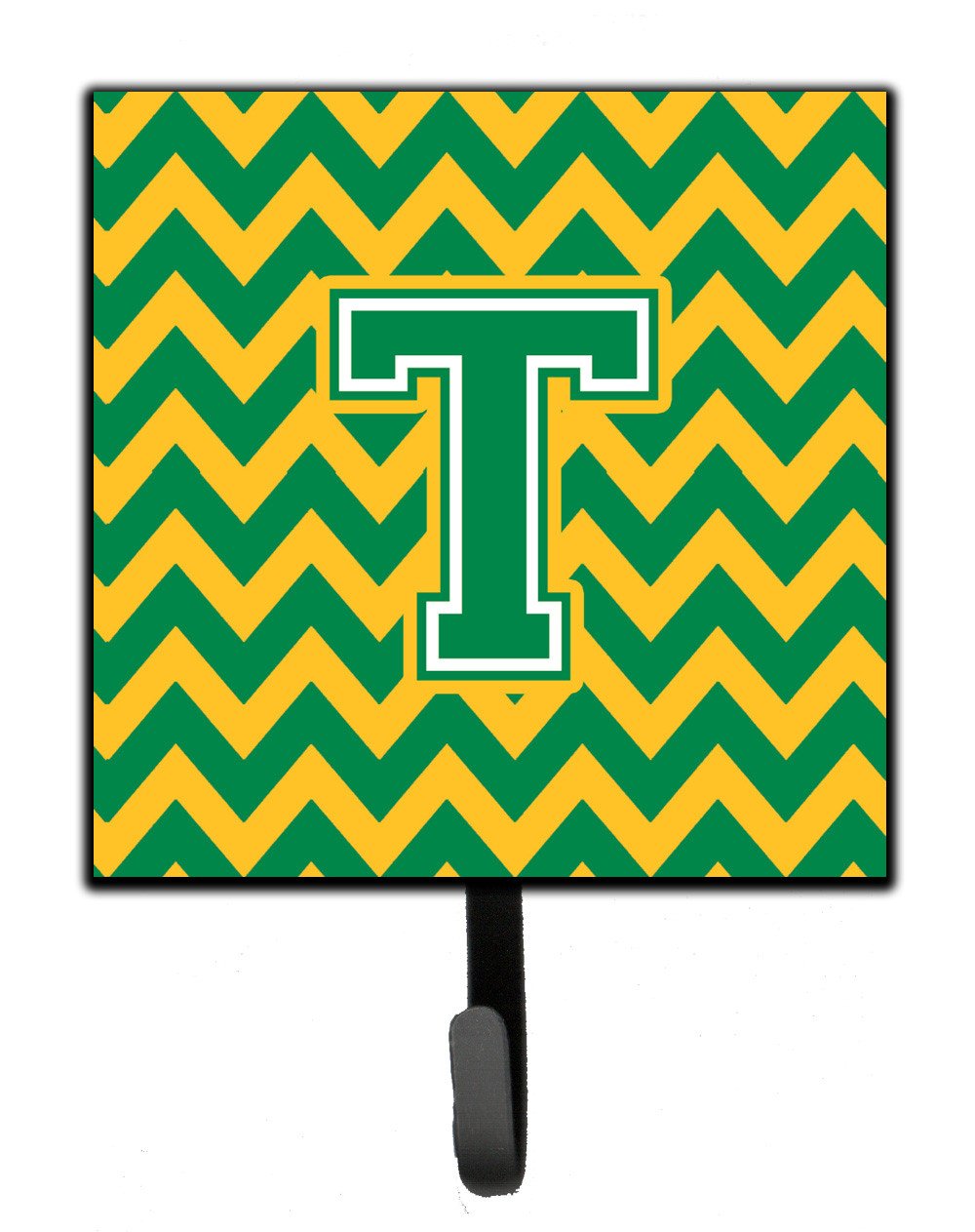 Letter T Chevron Green and Gold Leash or Key Holder CJ1059-TSH4 by Caroline's Treasures