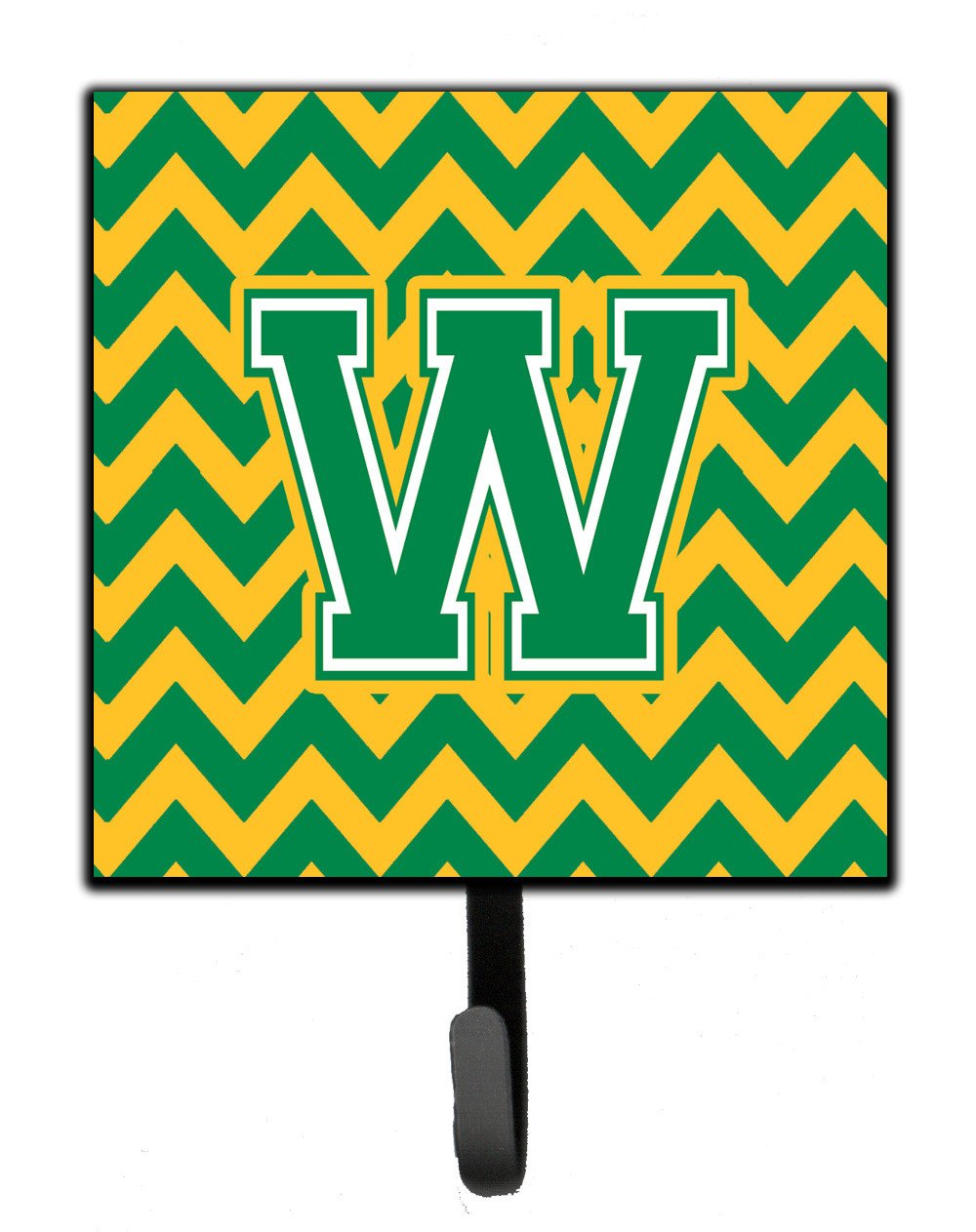 Letter W Chevron Green and Gold Leash or Key Holder CJ1059-WSH4 by Caroline&#39;s Treasures