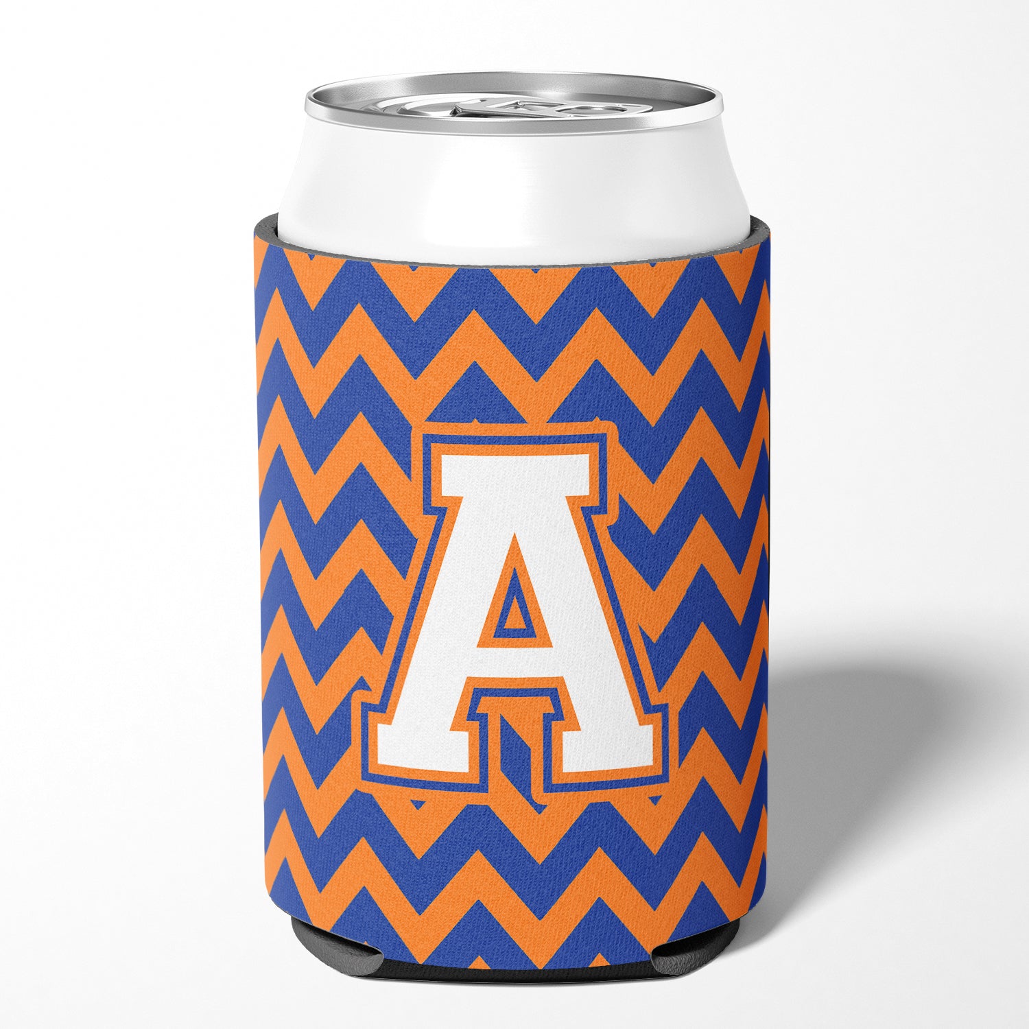 Letter A Chevron Blue and Orange #3 Can or Bottle Hugger CJ1060-ACC.