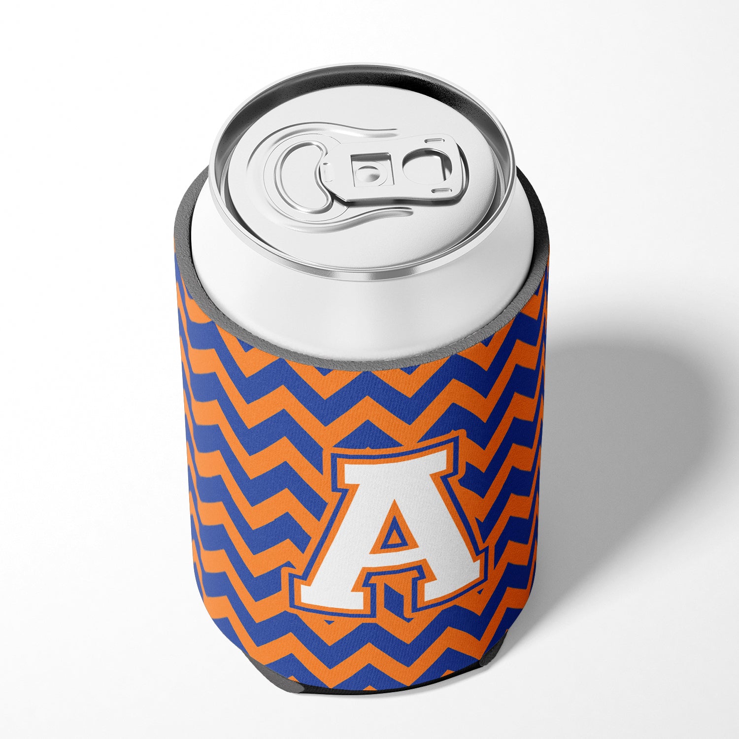 Letter A Chevron Blue and Orange #3 Can or Bottle Hugger CJ1060-ACC.