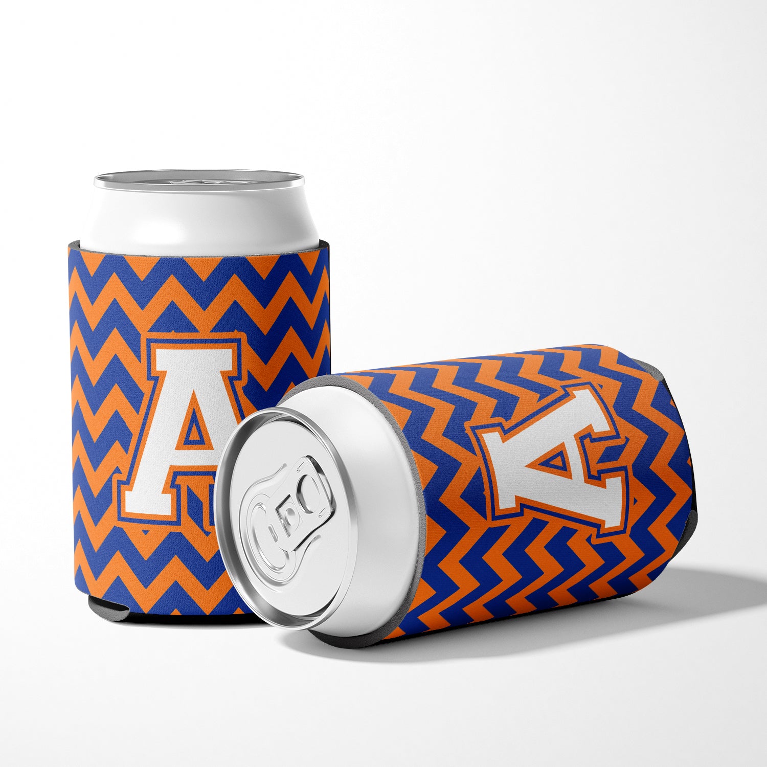 Letter A Chevron Blue and Orange #3 Can or Bottle Hugger CJ1060-ACC.