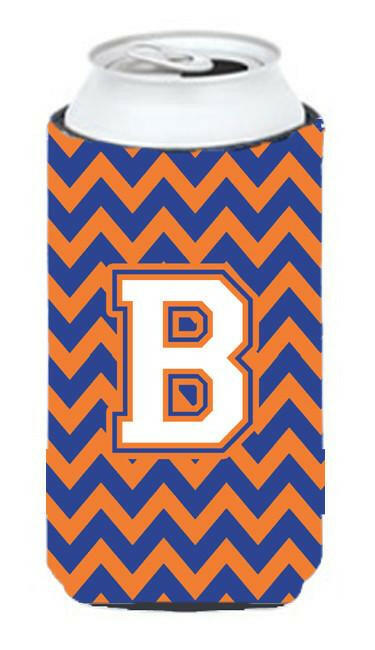 Letter B Chevron Blue and Orange Tall Boy Beverage Insulator Hugger CJ1060-BTBC by Caroline&#39;s Treasures