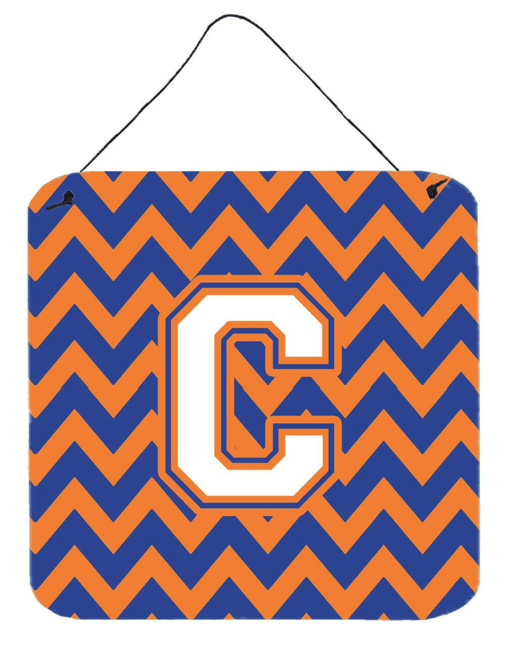 Letter C Chevron Blue and Orange #3 Wall or Door Hanging Prints CJ1060-CDS66 by Caroline's Treasures