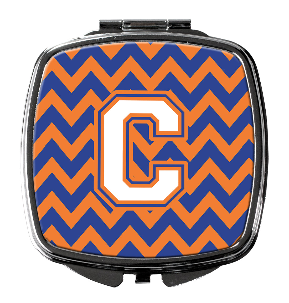 Letter C Chevron Blue and Orange #3 Compact Mirror CJ1060-CSCM  the-store.com.