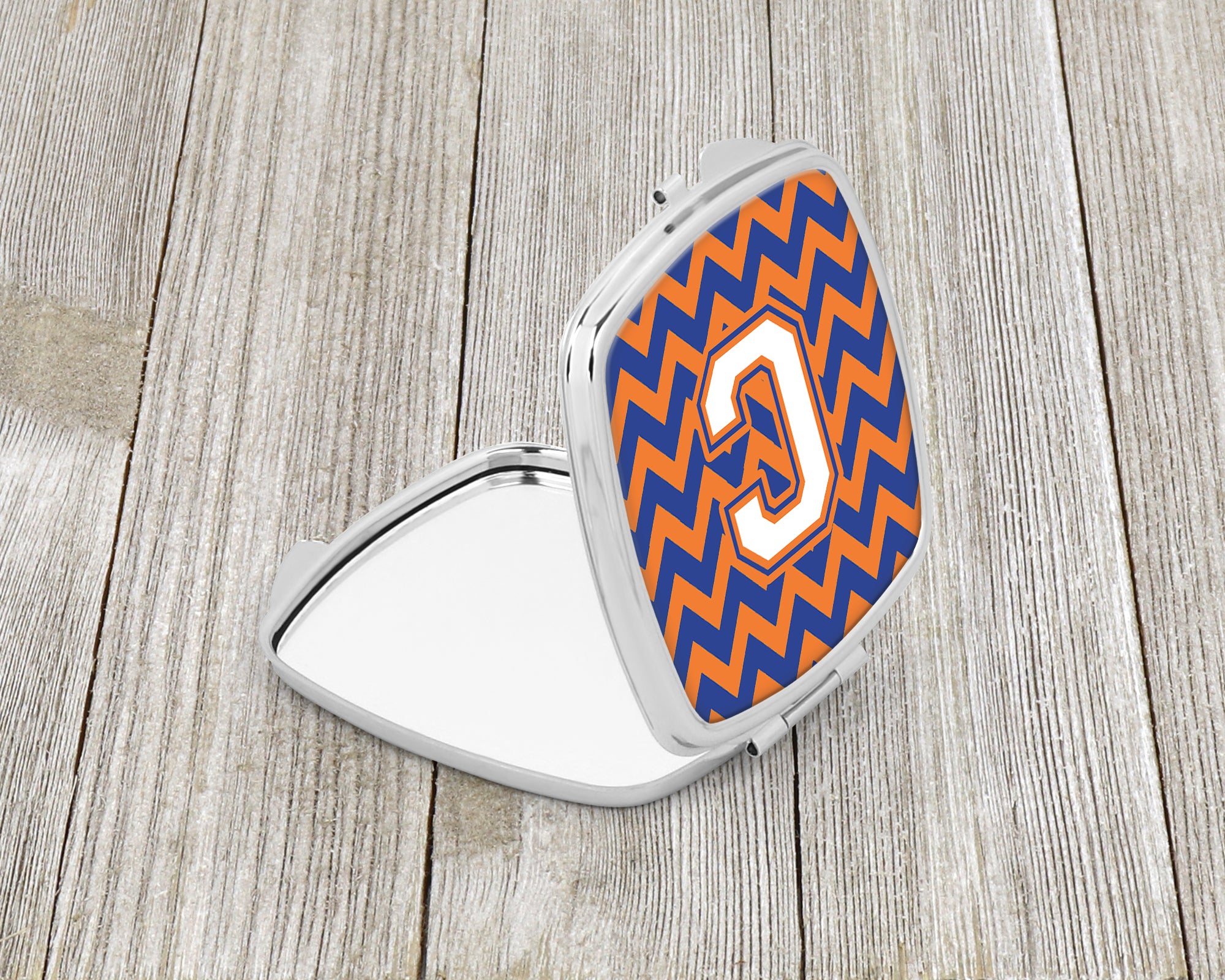 Letter C Chevron Blue and Orange #3 Compact Mirror CJ1060-CSCM  the-store.com.