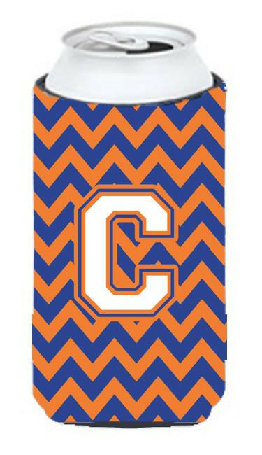 Letter C Chevron Blue and Orange Tall Boy Beverage Insulator Hugger CJ1060-CTBC by Caroline's Treasures