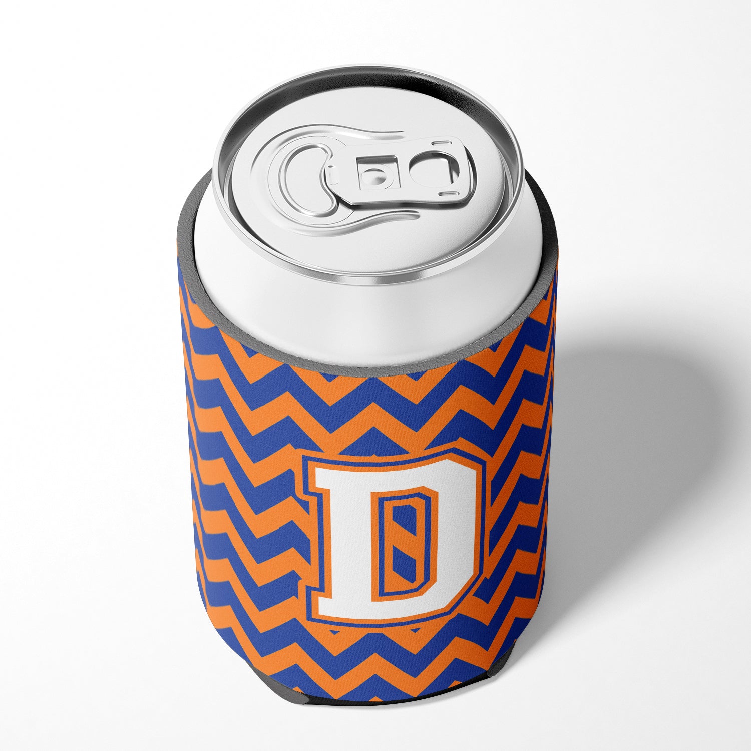 Letter D Chevron Blue and Orange #3 Can or Bottle Hugger CJ1060-DCC.