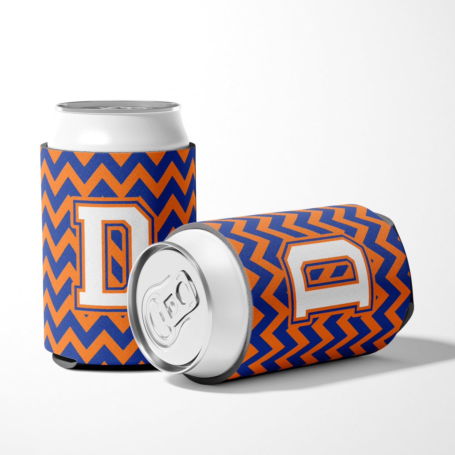 Letter D Chevron Blue and Orange #3 Can or Bottle Hugger CJ1060-DCC.