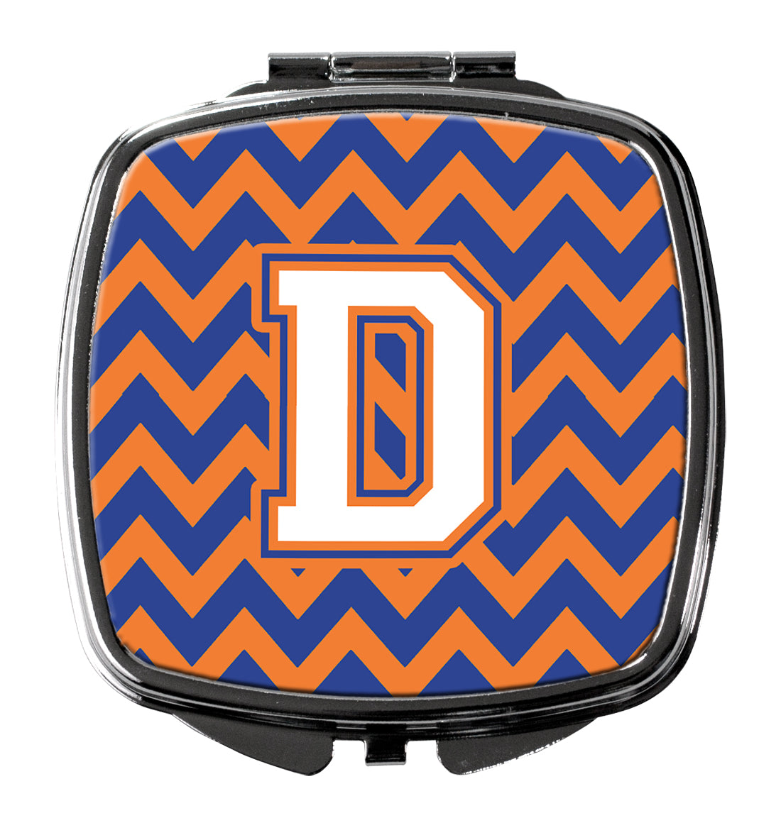 Letter D Chevron Blue and Orange #3 Compact Mirror CJ1060-DSCM  the-store.com.