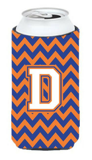 Letter D Chevron Blue and Orange Tall Boy Beverage Insulator Hugger CJ1060-DTBC by Caroline's Treasures