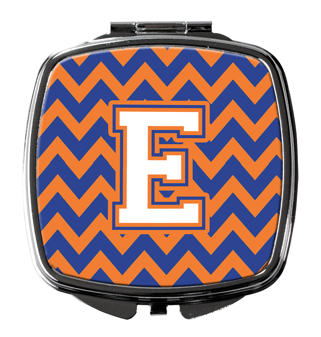 Letter E Chevron Blue and Orange #3 Compact Mirror CJ1060-ESCM  the-store.com.