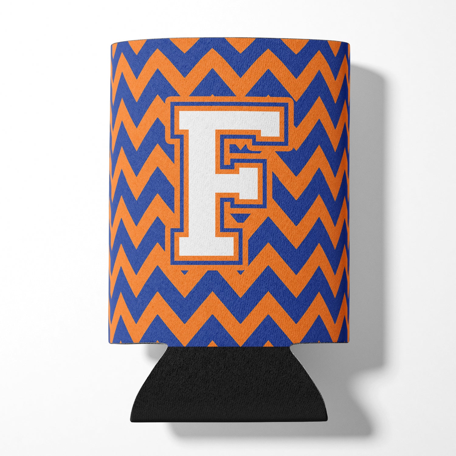 Letter F Chevron Blue and Orange #3 Can or Bottle Hugger CJ1060-FCC.