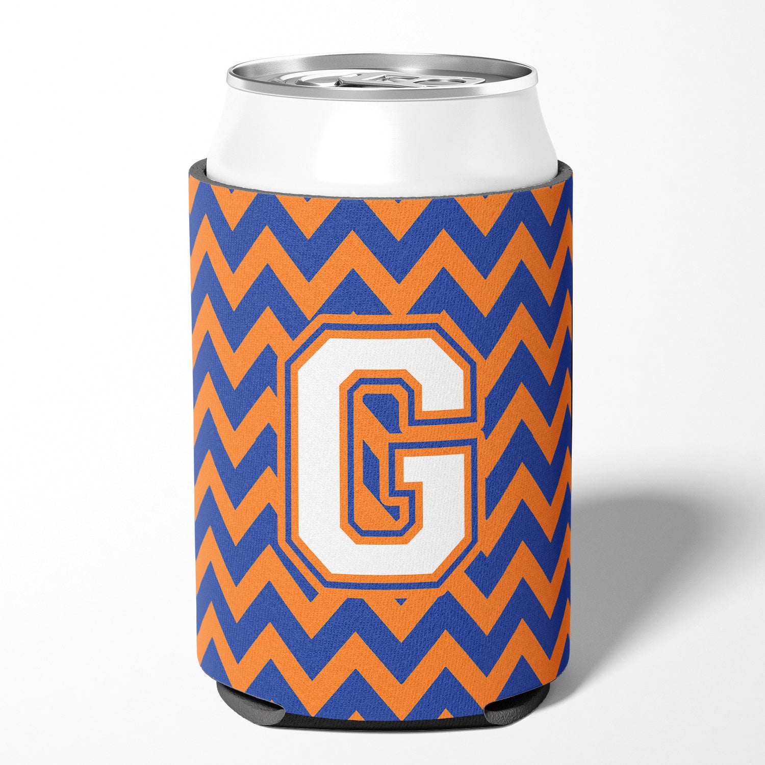 Letter G Chevron Blue and Orange #3 Can or Bottle Hugger CJ1060-GCC.