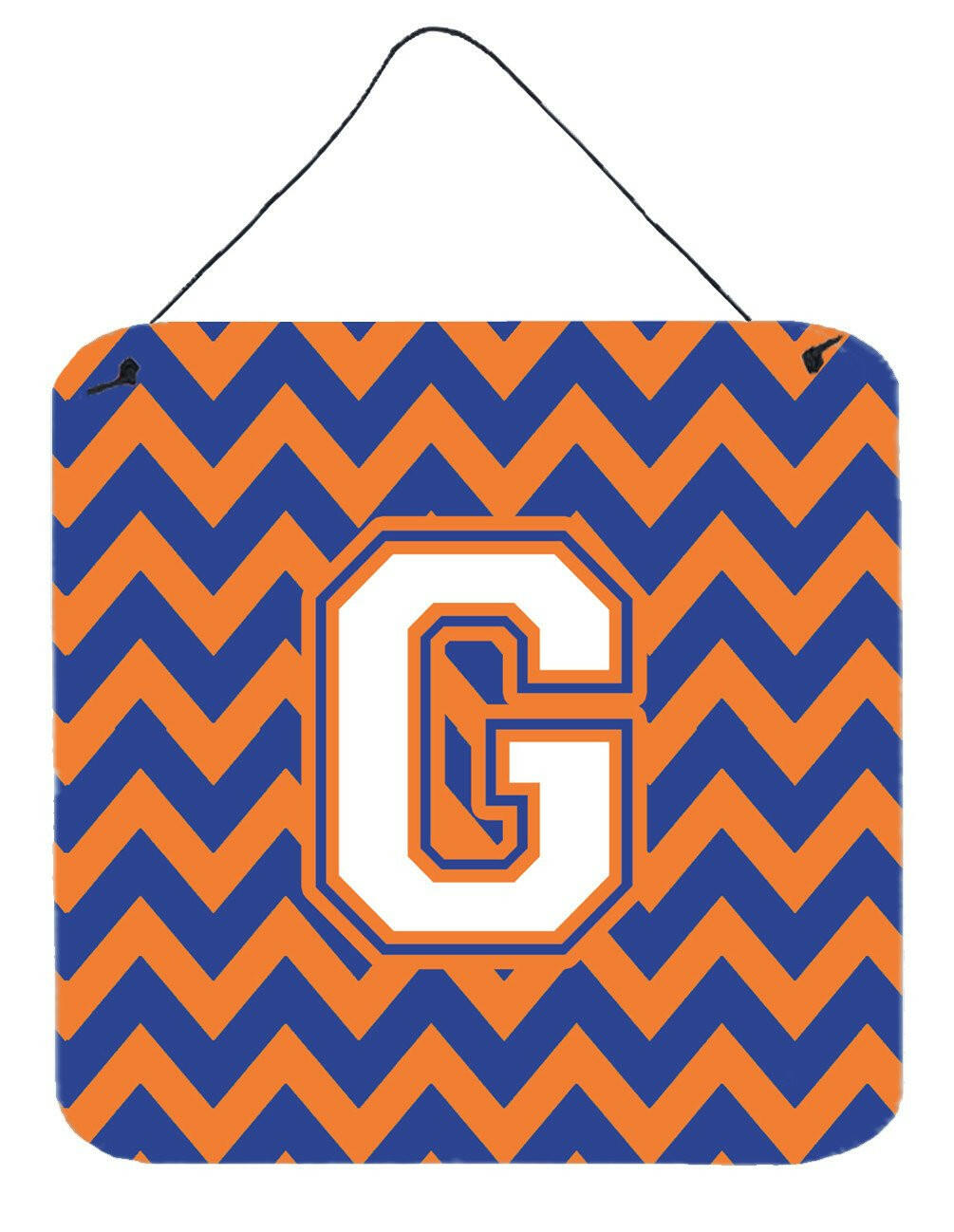 Letter G Chevron Blue and Orange #3 Wall or Door Hanging Prints CJ1060-GDS66 by Caroline's Treasures