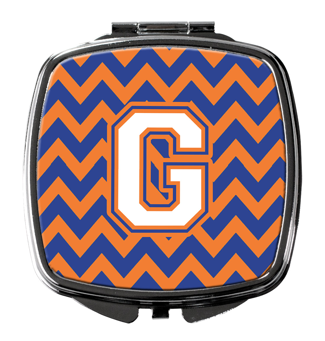 Letter G Chevron Blue and Orange #3 Compact Mirror CJ1060-GSCM  the-store.com.