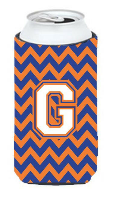 Letter G Chevron Blue and Orange Tall Boy Beverage Insulator Hugger CJ1060-GTBC by Caroline's Treasures