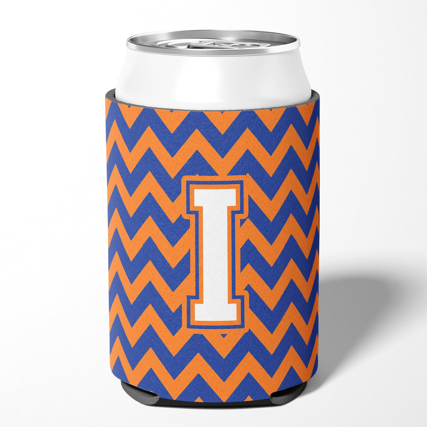 Letter I Chevron Blue and Orange #3 Can or Bottle Hugger CJ1060-ICC.