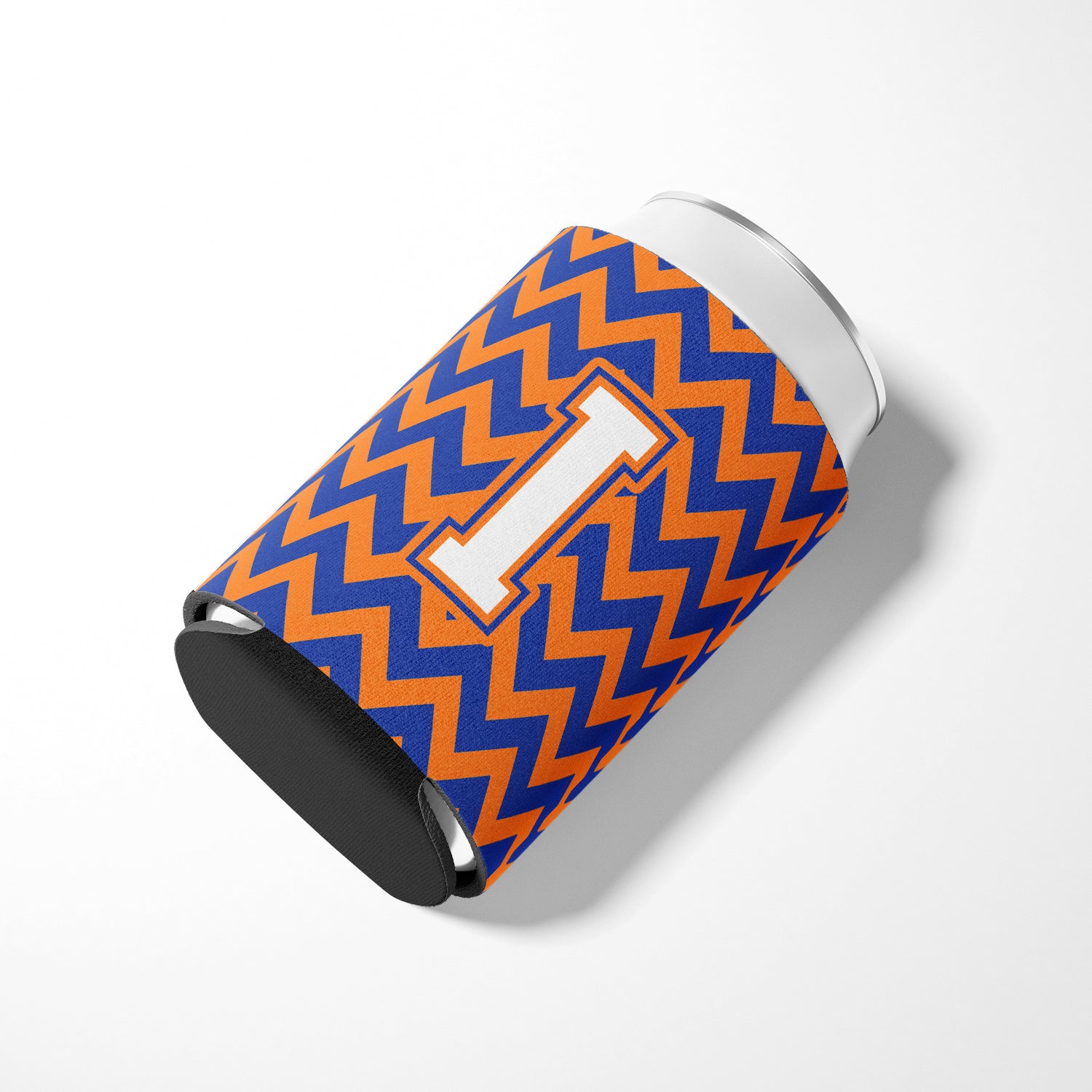 Letter I Chevron Blue and Orange #3 Can or Bottle Hugger CJ1060-ICC.