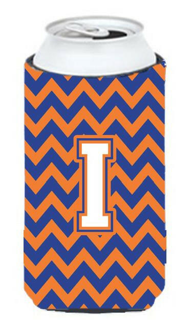 Letter I Chevron Blue and Orange Tall Boy Beverage Insulator Hugger CJ1060-ITBC by Caroline&#39;s Treasures