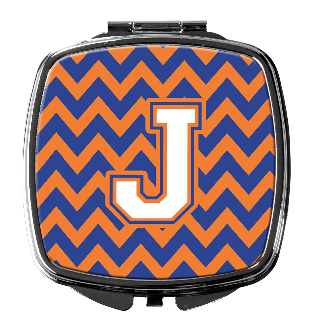 Letter J Chevron Blue and Orange #3 Compact Mirror CJ1060-JSCM  the-store.com.