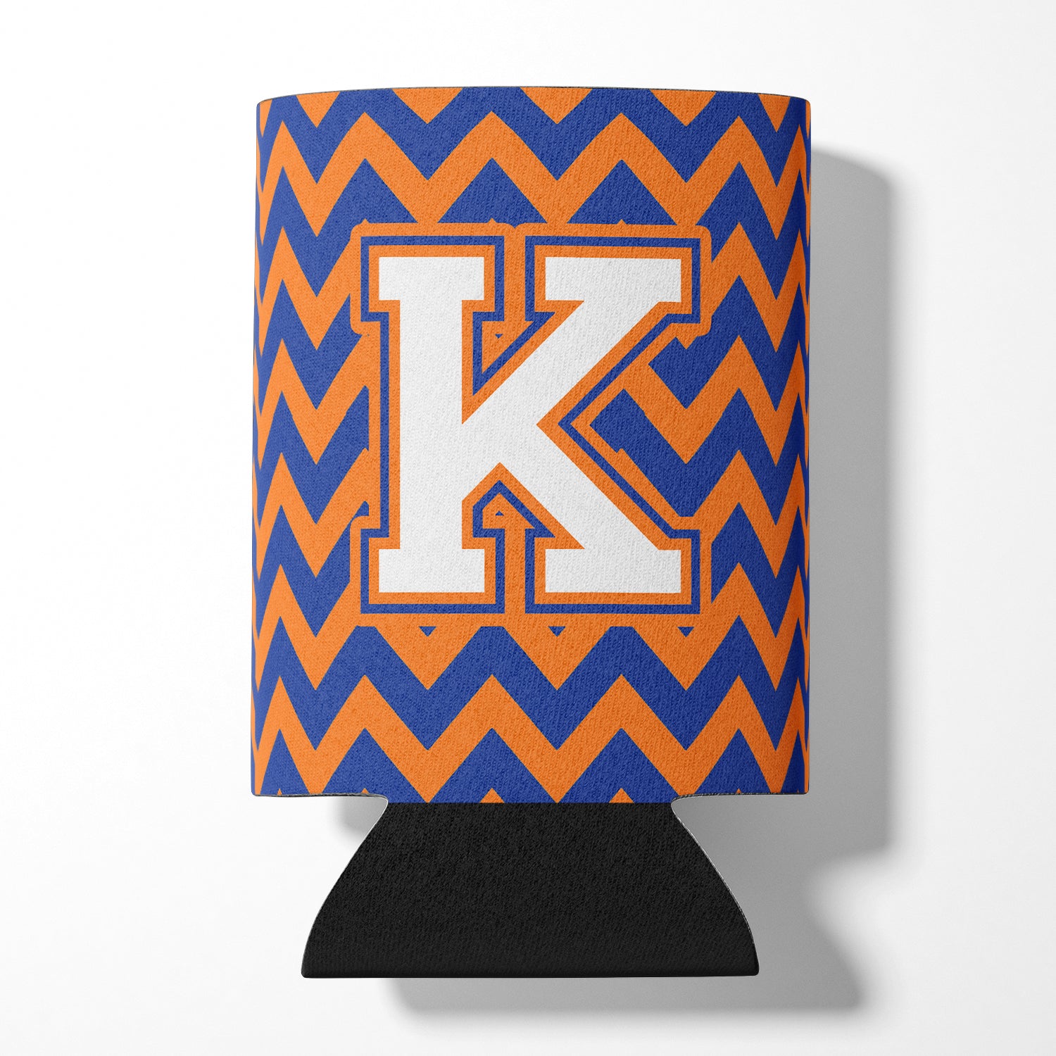 Letter K Chevron Blue and Orange #3 Can or Bottle Hugger CJ1060-KCC.