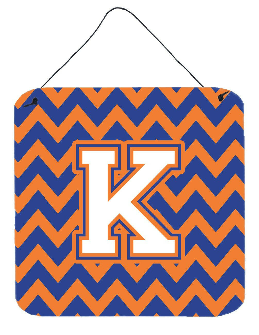 Letter K Chevron Blue and Orange #3 Wall or Door Hanging Prints CJ1060-KDS66 by Caroline's Treasures