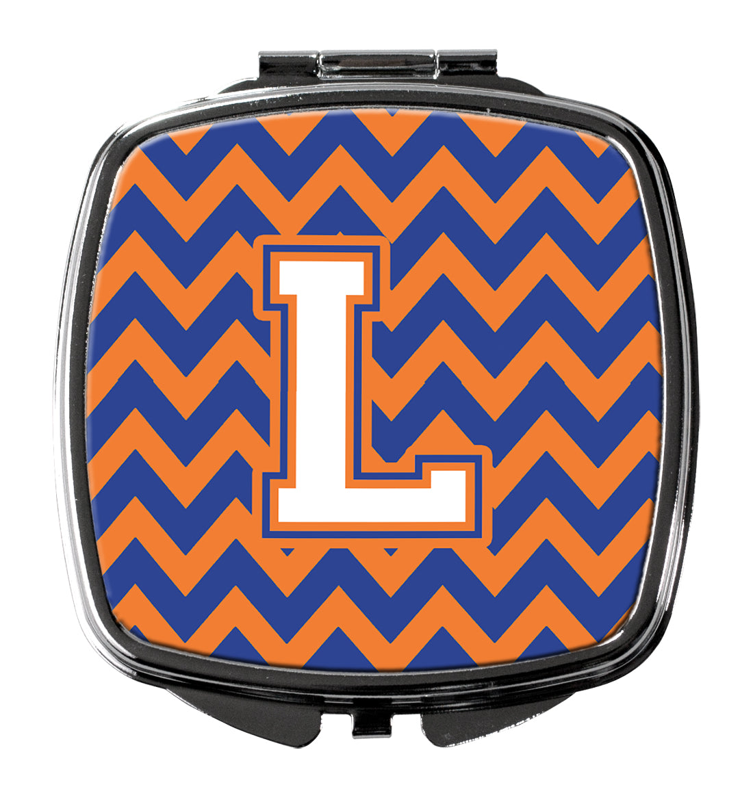 Letter L Chevron Blue and Orange #3 Compact Mirror CJ1060-LSCM  the-store.com.