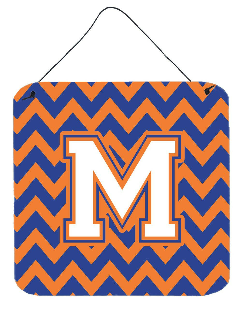 Letter M Chevron Blue and Orange #3 Wall or Door Hanging Prints CJ1060-MDS66 by Caroline's Treasures