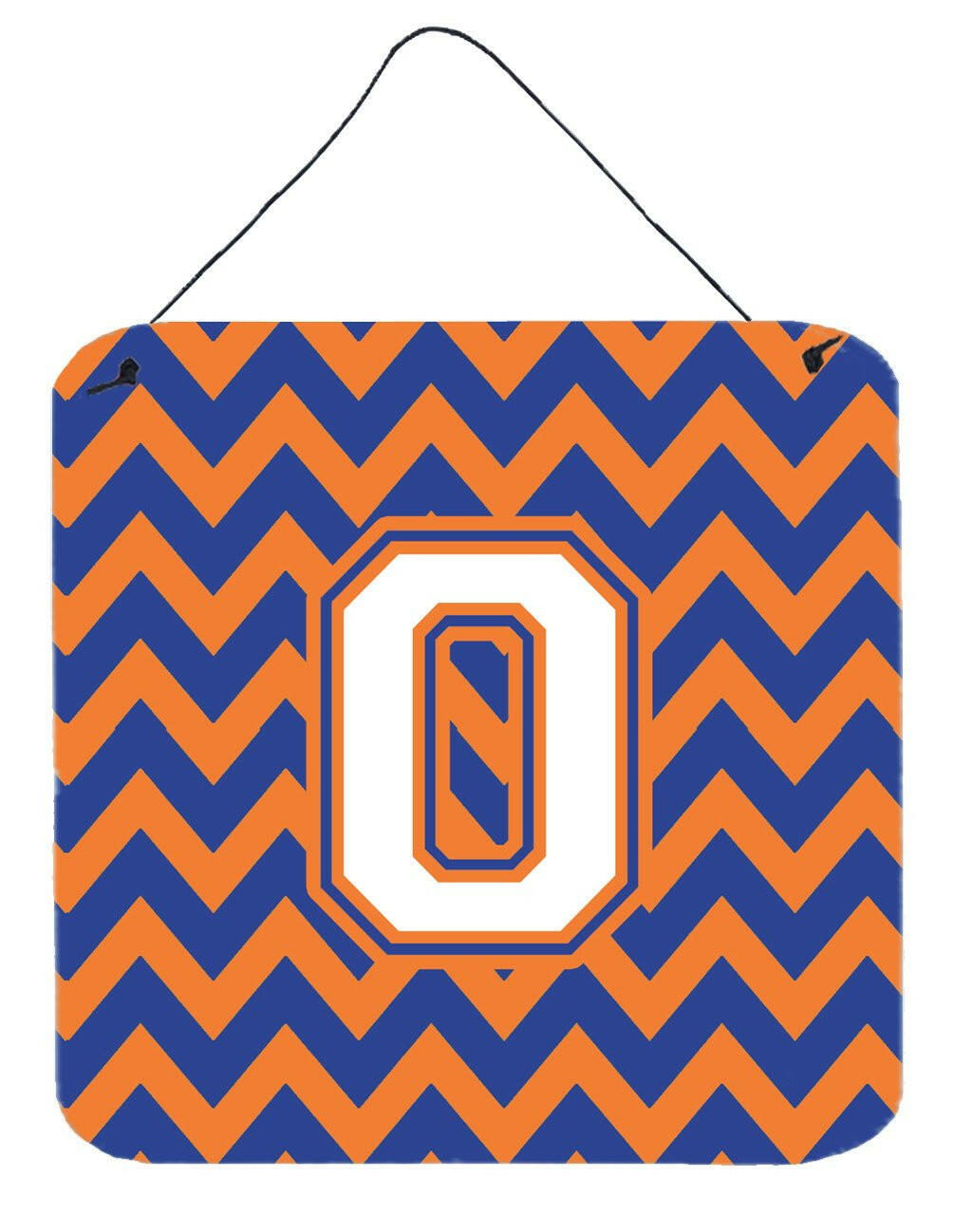 Letter O Chevron Blue and Orange #3 Wall or Door Hanging Prints CJ1060-ODS66 by Caroline&#39;s Treasures