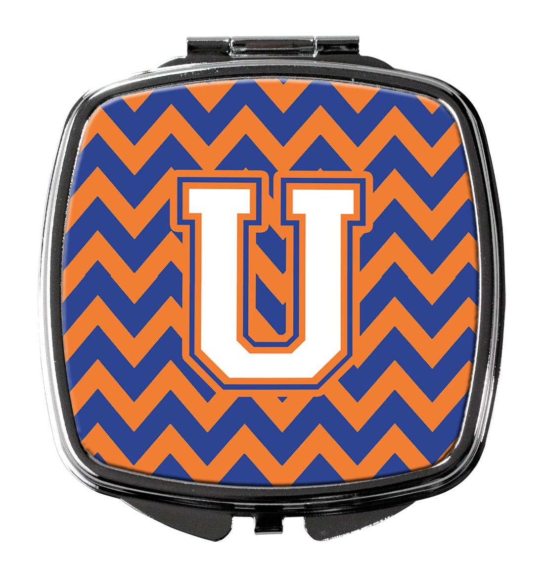 Letter U Chevron Blue and Orange #3 Compact Mirror CJ1060-USCM  the-store.com.