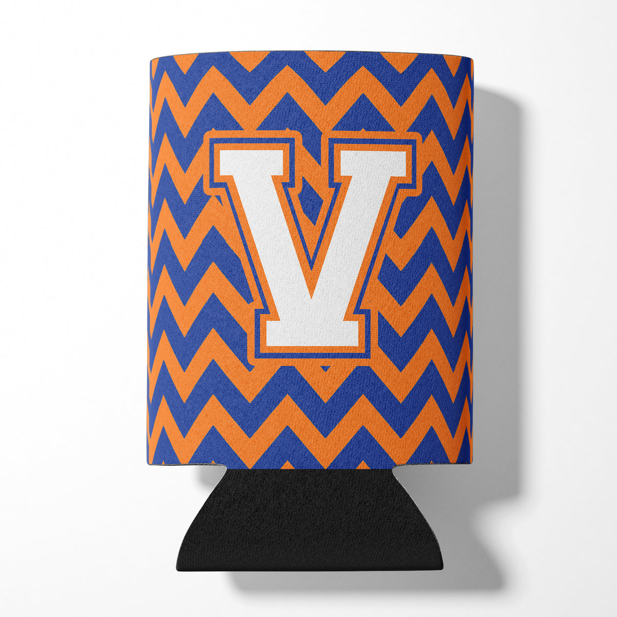 Letter V Chevron Blue and Orange #3 Can or Bottle Hugger CJ1060-VCC.