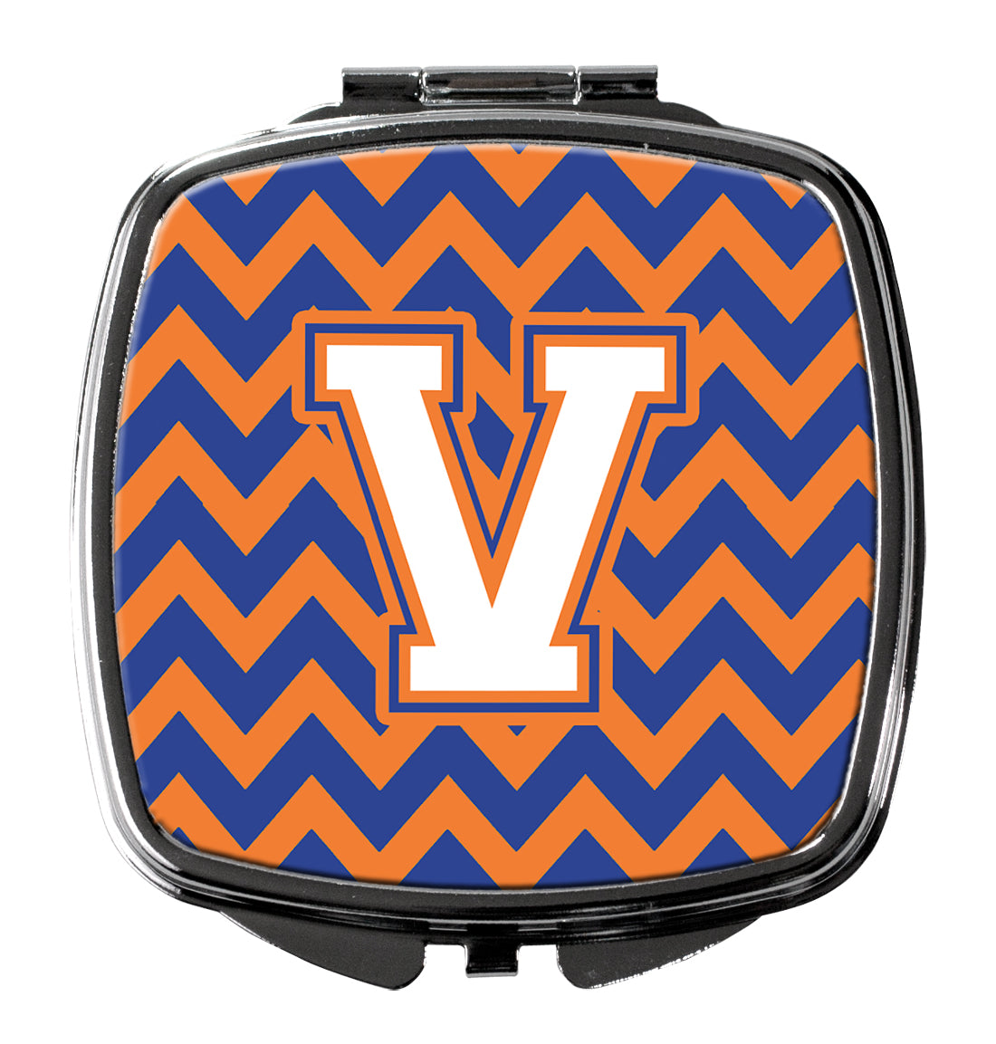 Letter V Chevron Blue and Orange #3 Compact Mirror CJ1060-VSCM  the-store.com.