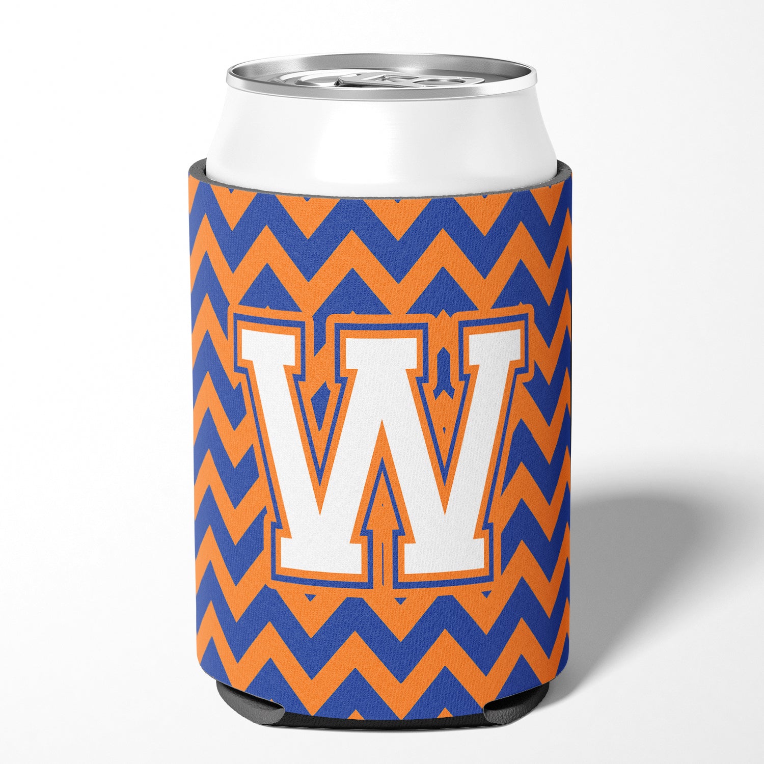 Letter W Chevron Blue and Orange #3 Can or Bottle Hugger CJ1060-WCC.