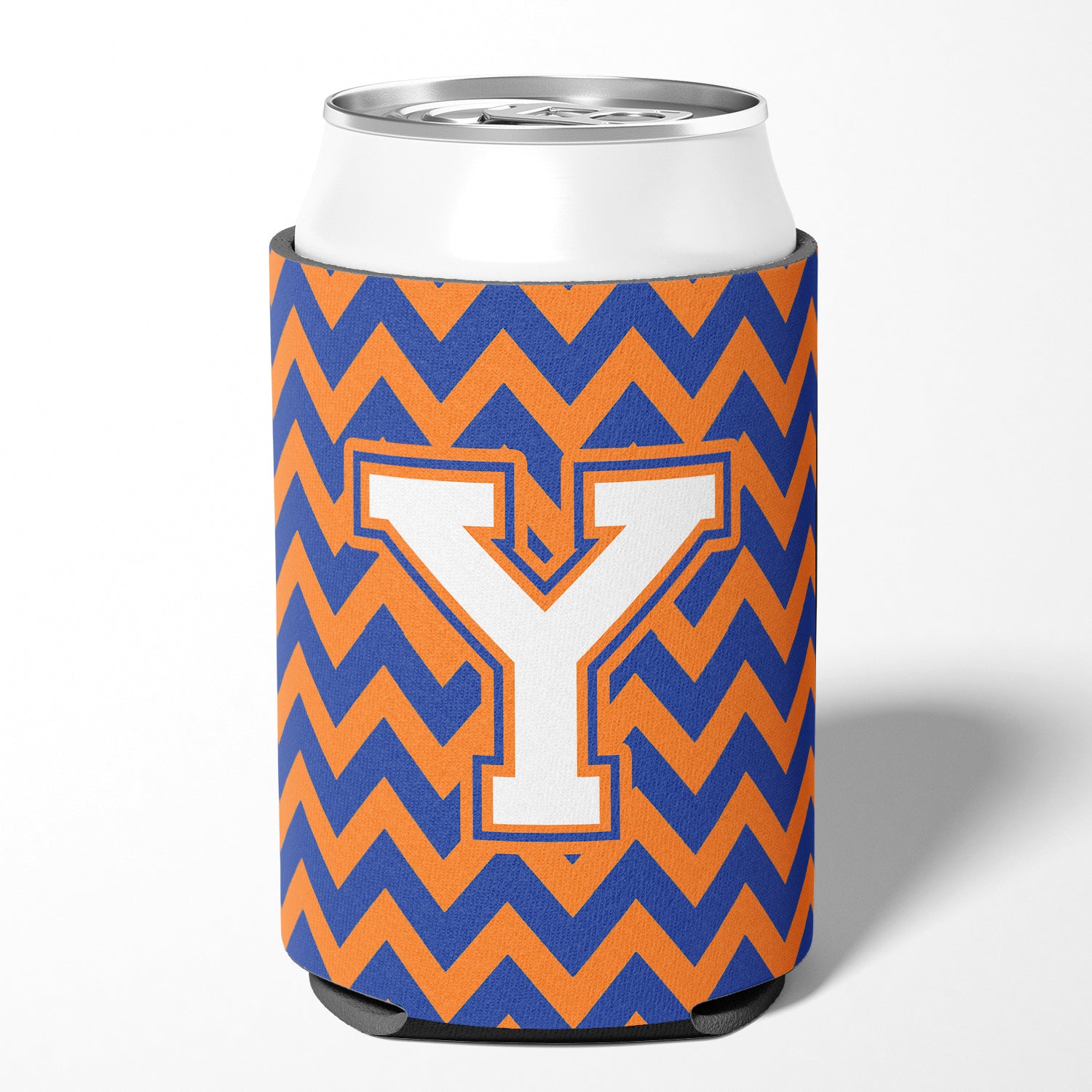 Letter Y Chevron Blue and Orange #3 Can or Bottle Hugger CJ1060-YCC.