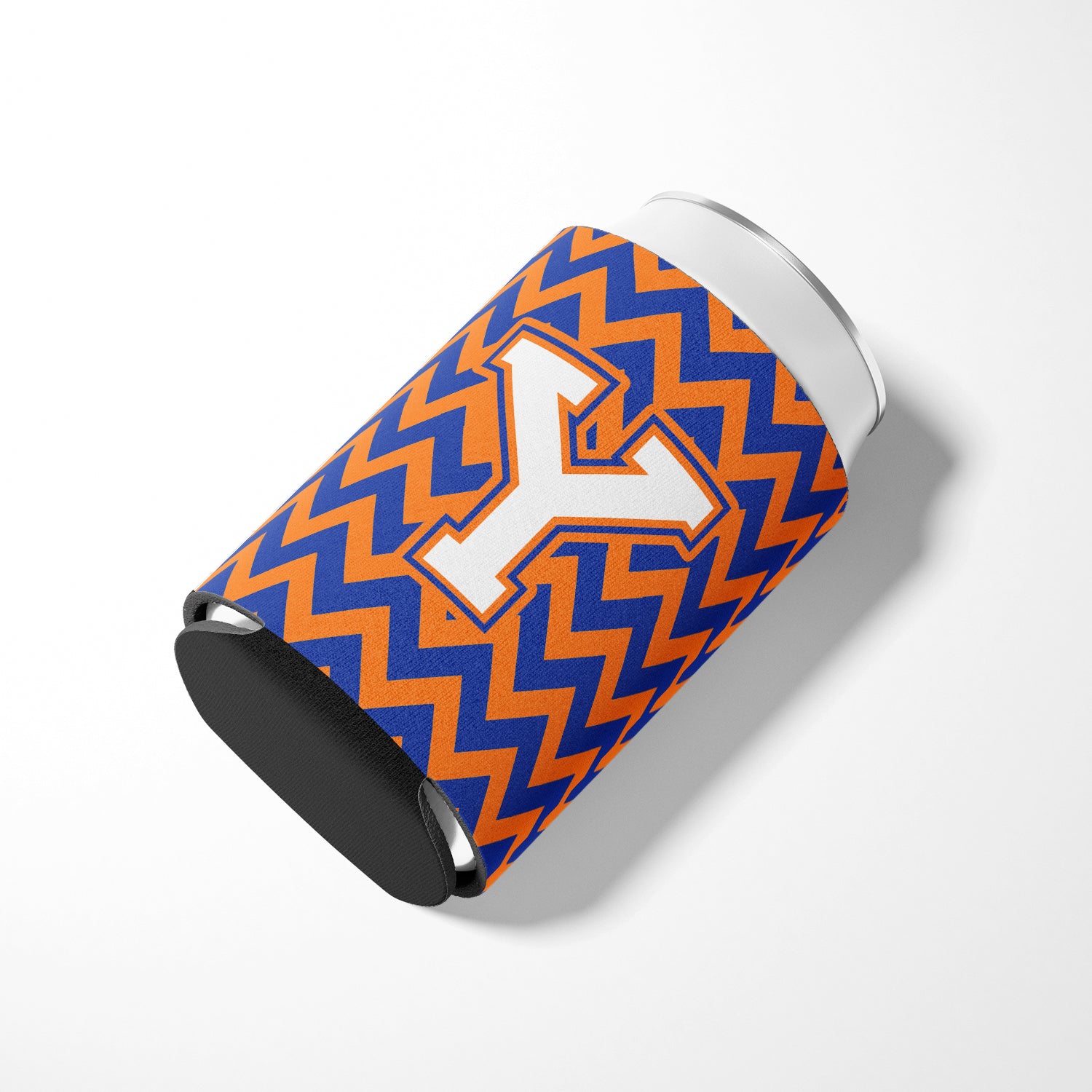 Letter Y Chevron Blue and Orange #3 Can or Bottle Hugger CJ1060-YCC.