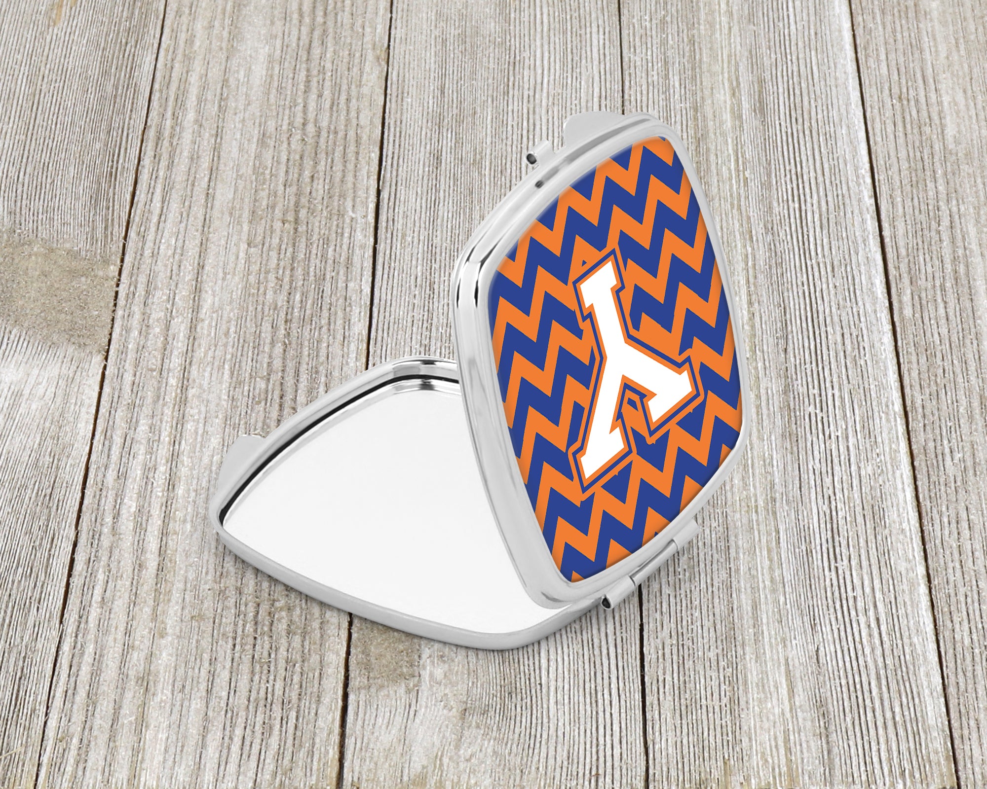 Letter Y Chevron Blue and Orange #3 Compact Mirror CJ1060-YSCM  the-store.com.