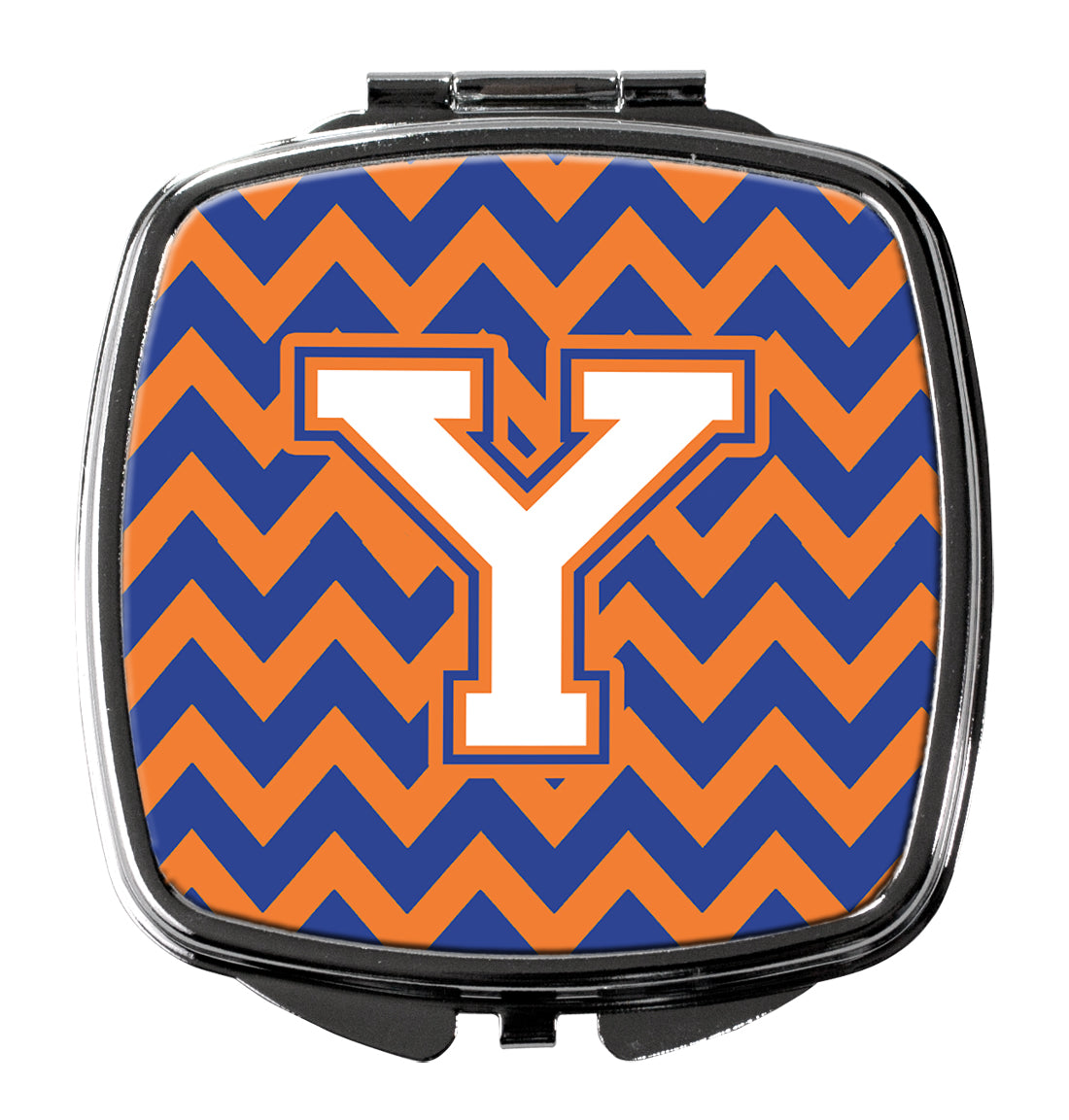 Letter Y Chevron Blue and Orange #3 Compact Mirror CJ1060-YSCM  the-store.com.