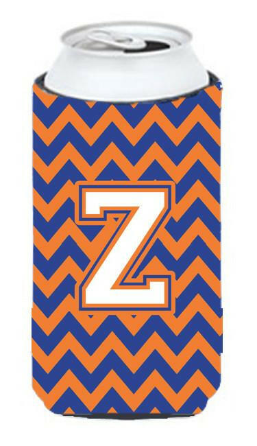 Letter Z Chevron Blue and Orange Tall Boy Beverage Insulator Hugger CJ1060-ZTBC by Caroline&#39;s Treasures