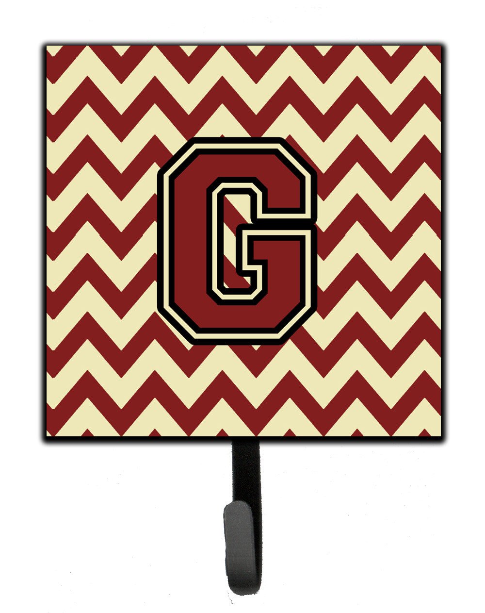 Letter G Chevron Maroon and Gold Leash or Key Holder CJ1061-GSH4 by Caroline's Treasures