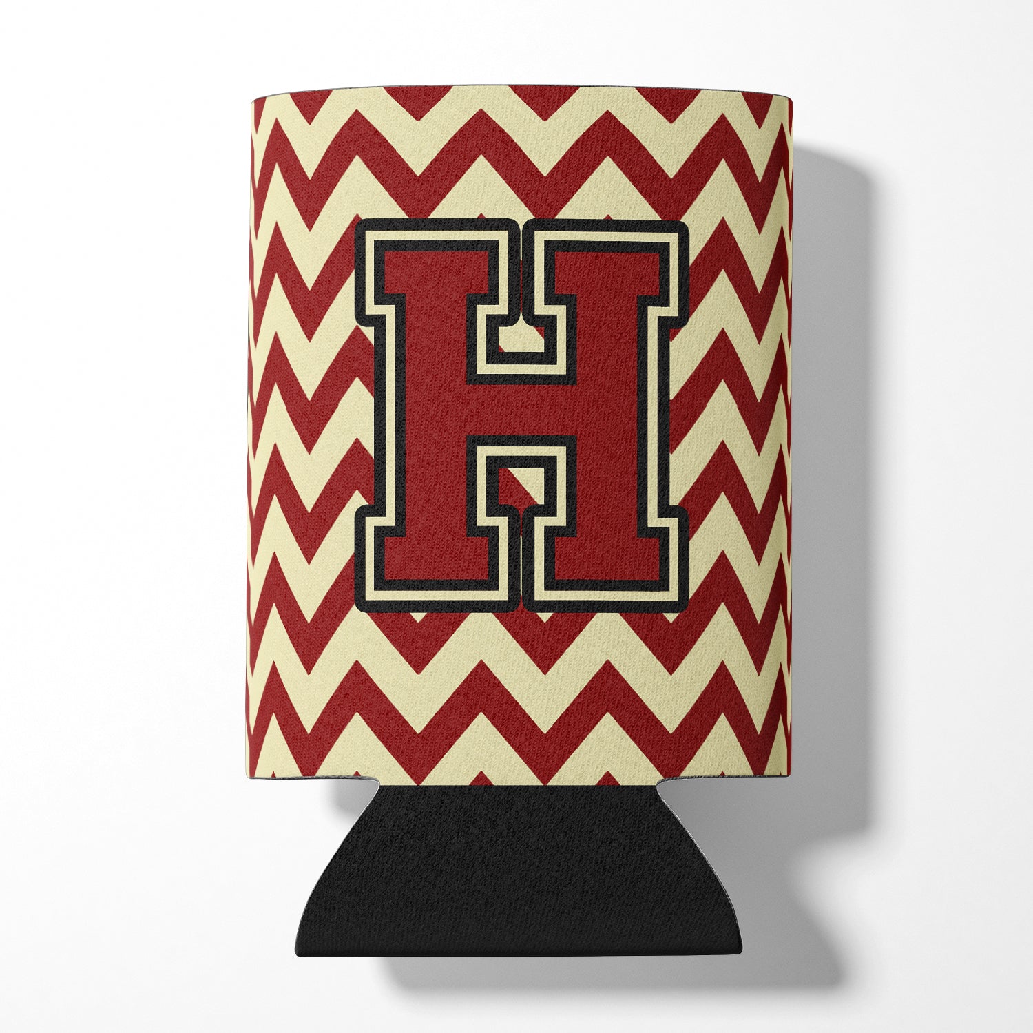 Letter H Chevron Maroon and Gold Can or Bottle Hugger CJ1061-HCC.