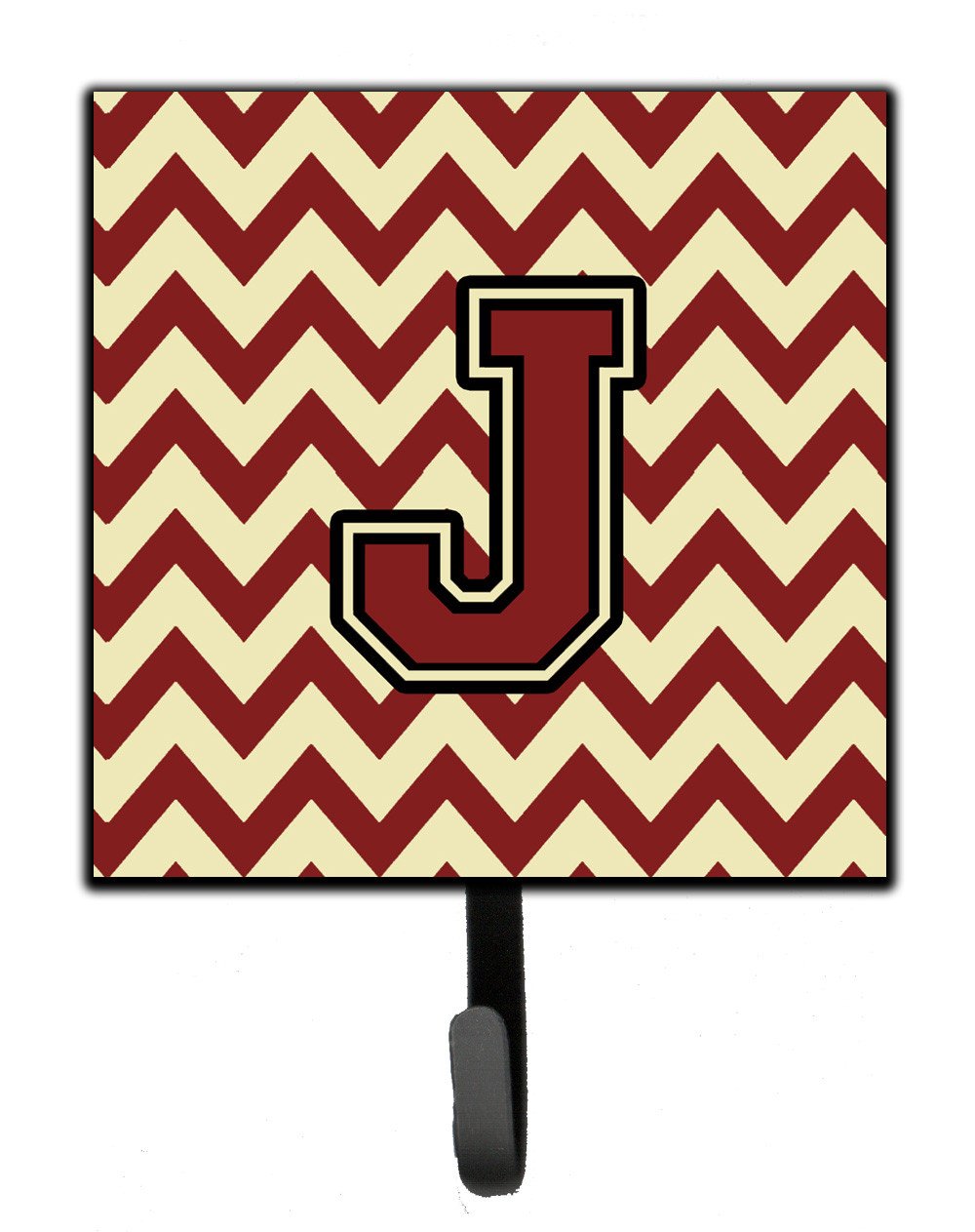 Letter J Chevron Maroon and Gold Leash or Key Holder CJ1061-JSH4 by Caroline&#39;s Treasures